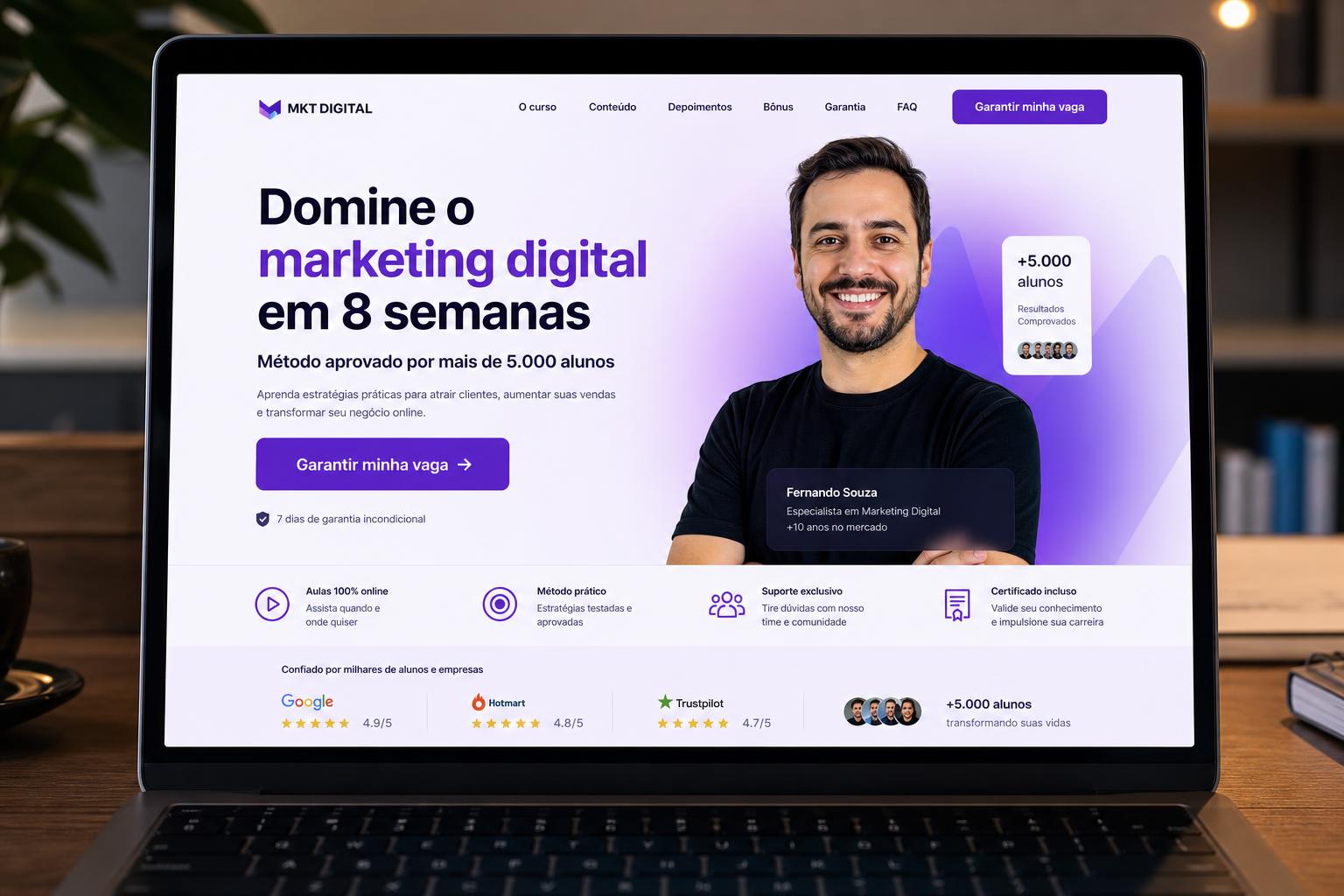 Landing page para Curso Online Expert